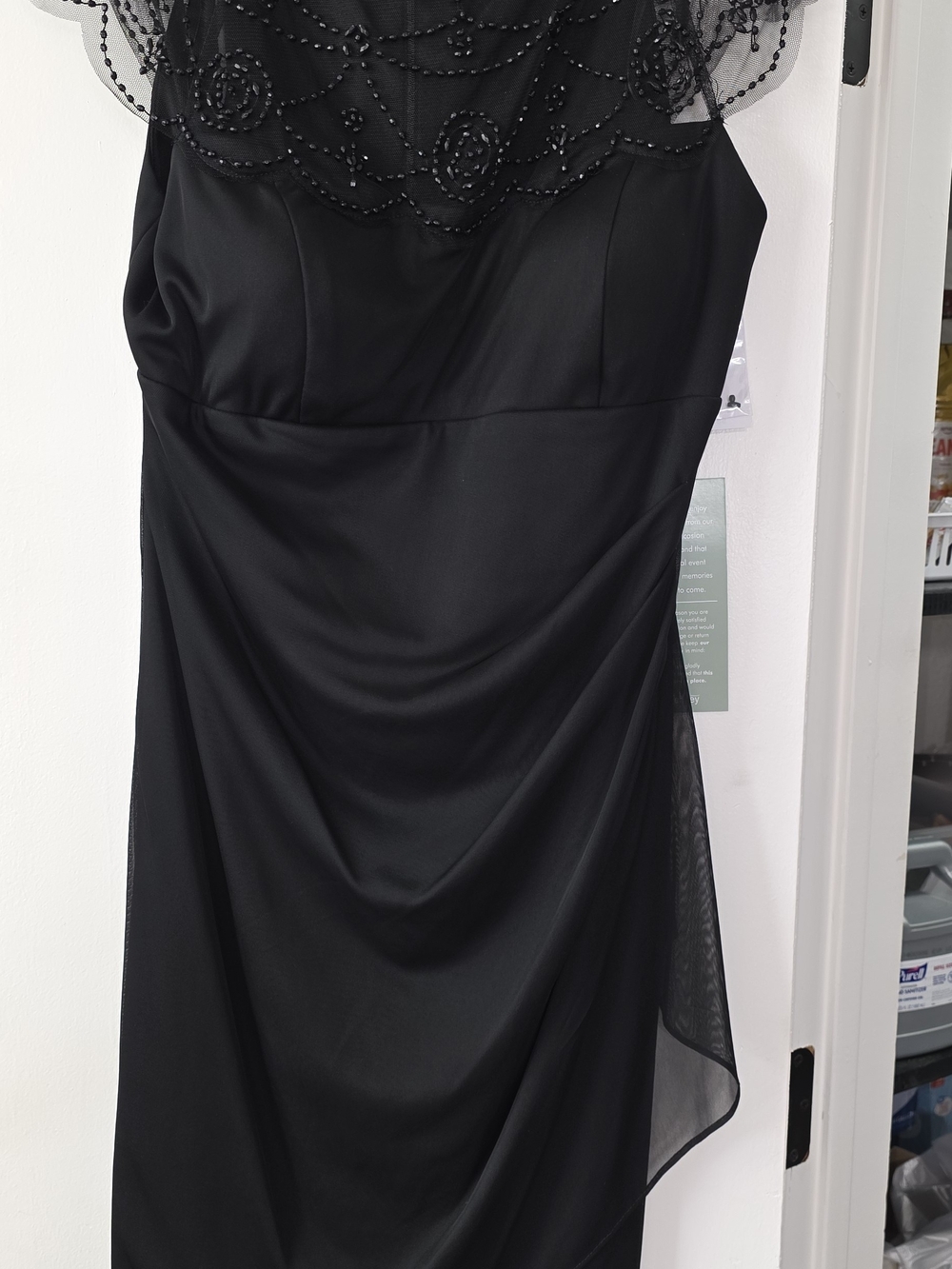 Elegant Black Beaded Date Night Dress Size 12 NWT